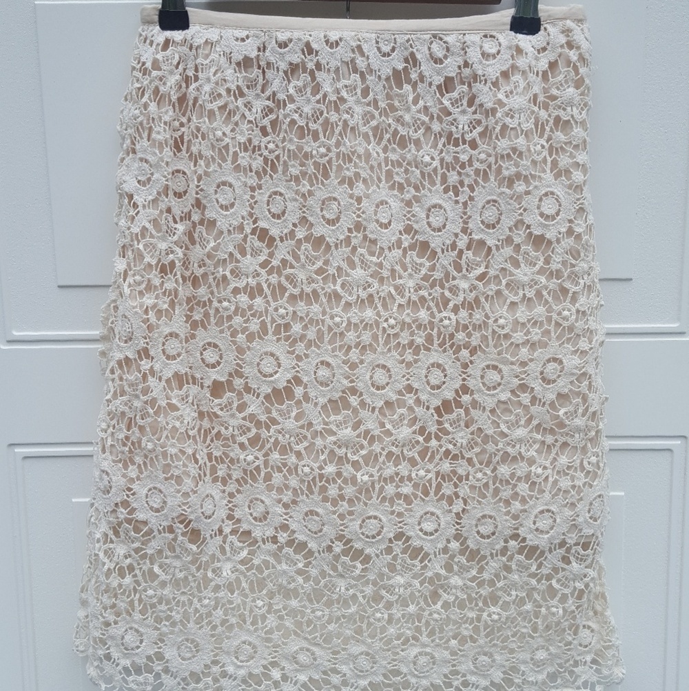 Solitaire Crochet Skirt Cream Size Small